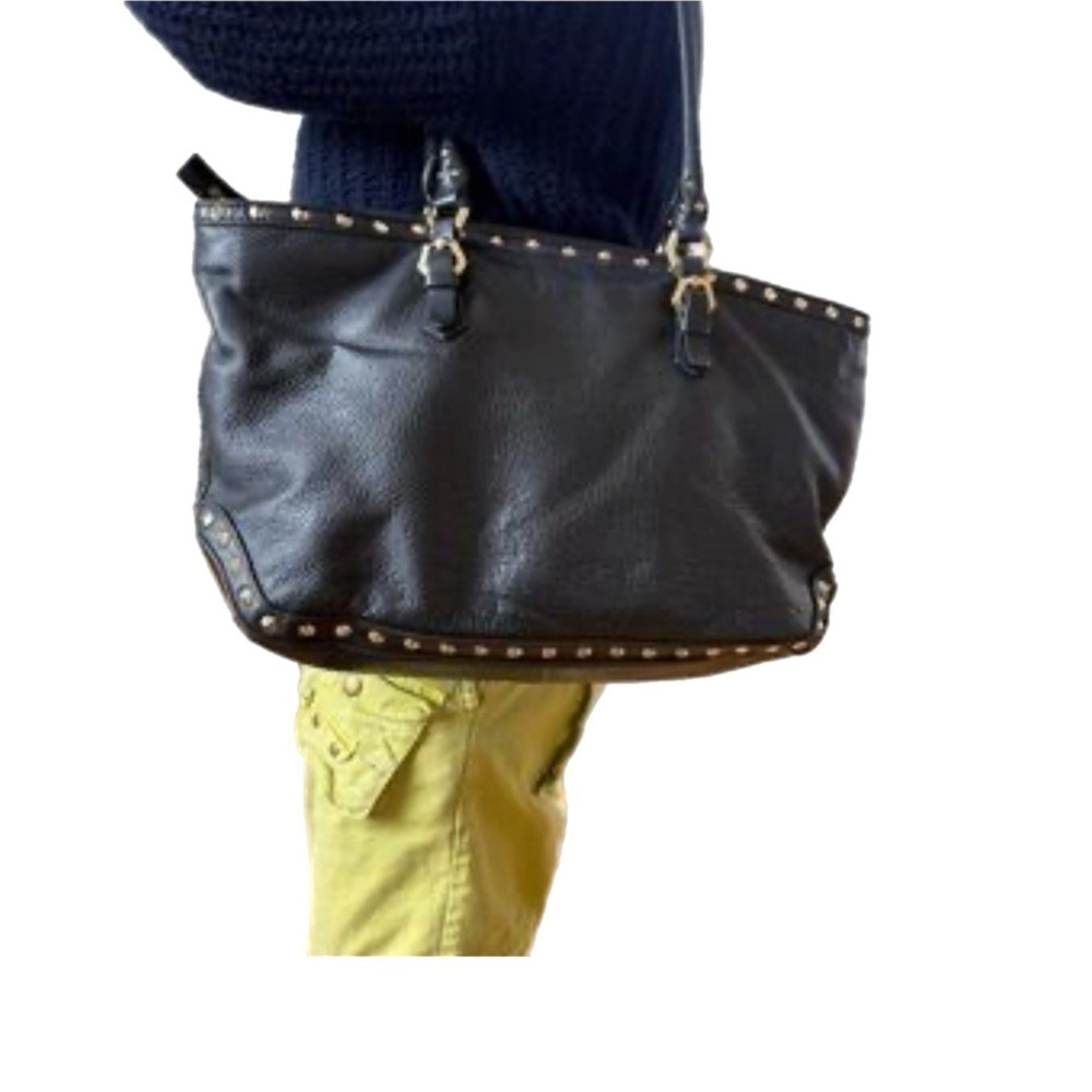 ORYANY Black Leather Tote Bag,